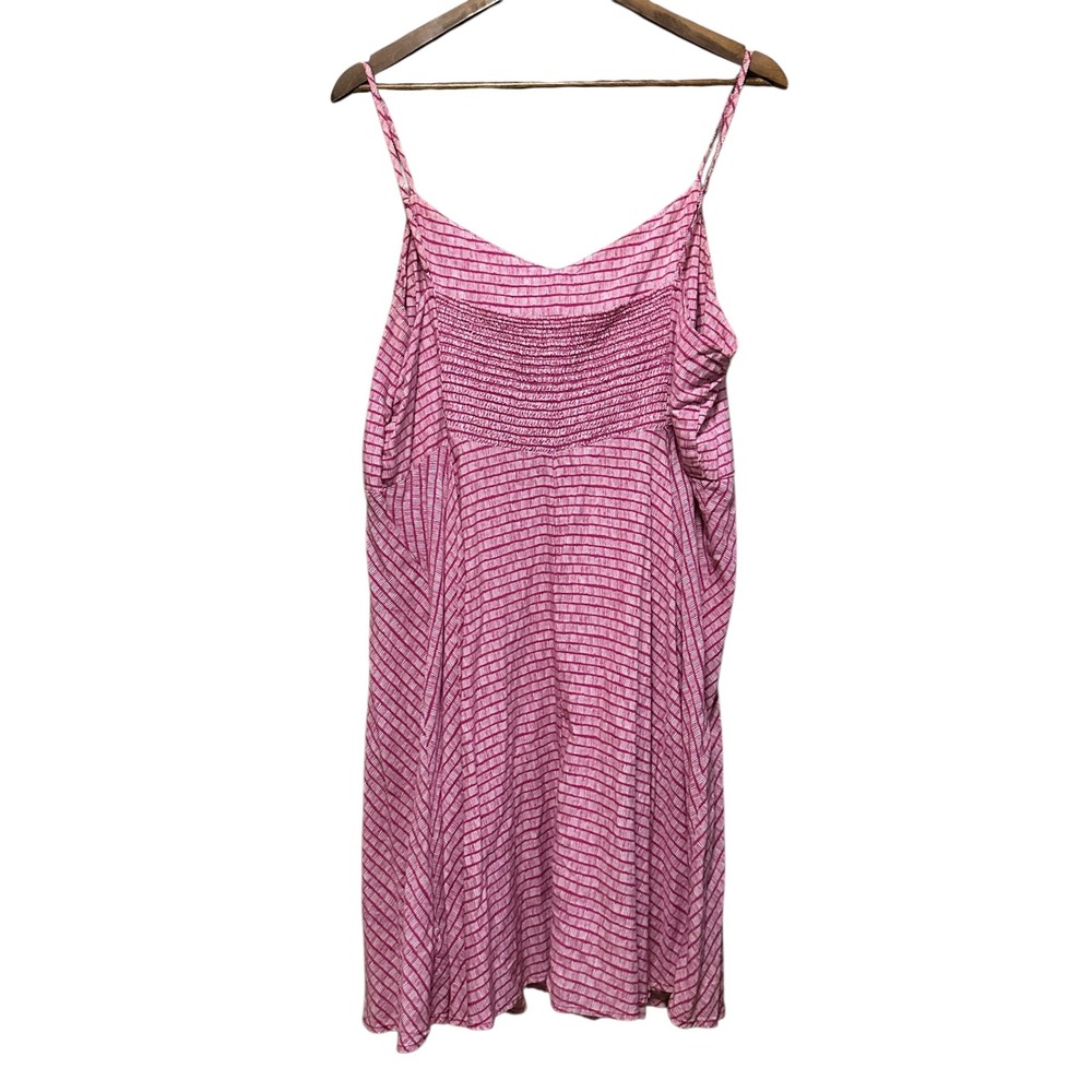 Old Navy Pink White Stripe Smocked Waist Midi Dress Plus Size‎ XXL - Picture 5 of 5